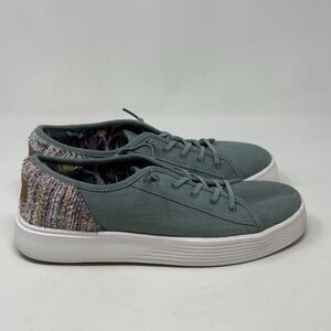 Hey Dude Cody Craft Sneakers Womens 11 Aqua Blue Linen Slip On Comfort Shoes